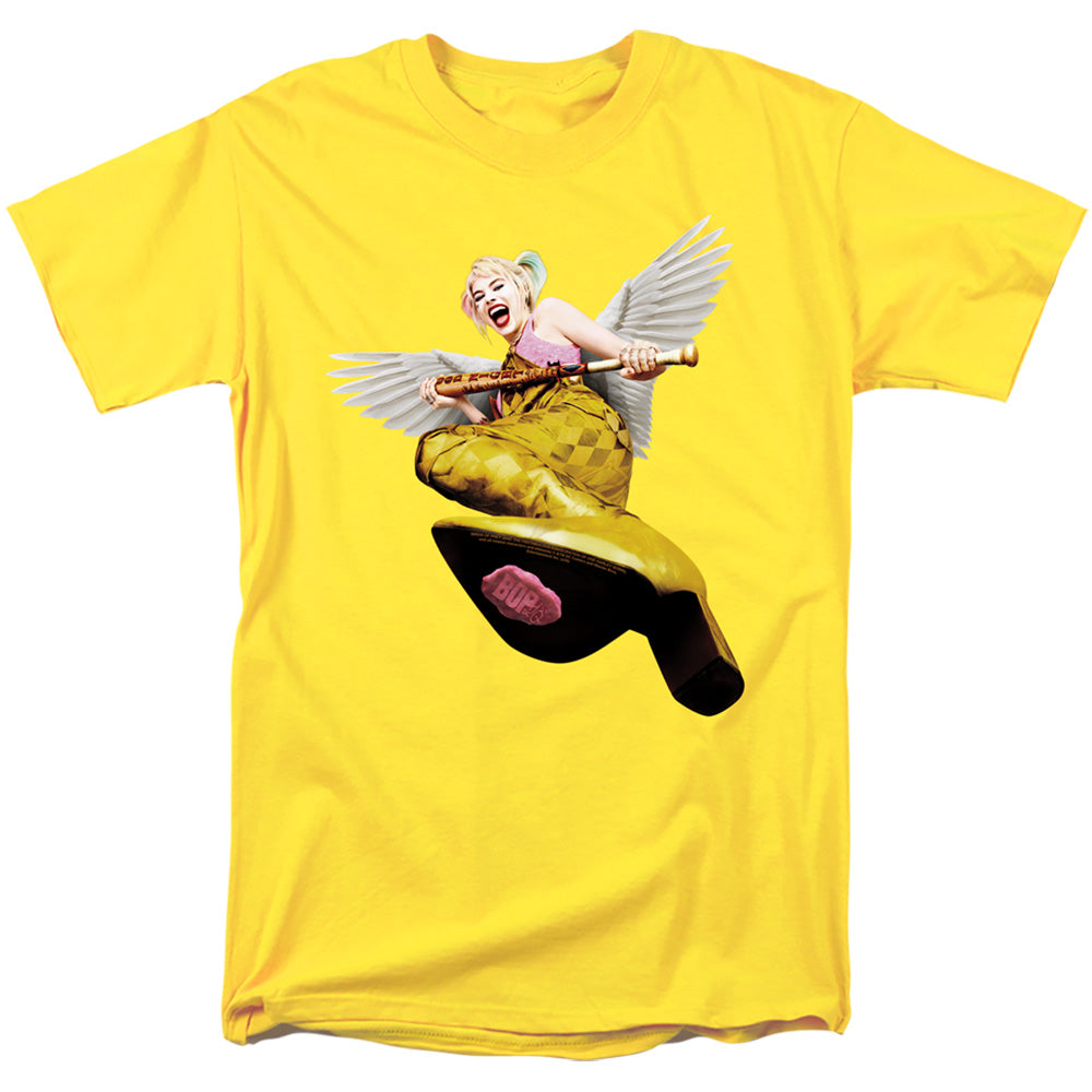 AN OFFCIALLY LICENSED BIRDS OF PREY KICK MEN'S REGULAR FIT T-SHIRT YELLOW