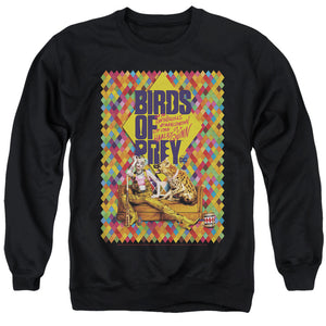 AN OFFCIALLY LICENSED BIRDS OF PREY COUCH ADULT UNISEX CREWNECK SWEATSHIRT BLACK