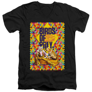 AN OFFCIALLY LICENSED BIRDS OF PREY COUCH MEN'S V-NECK T-SHIRT BLACK