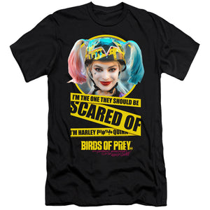AN OFFCIALLY LICENSED BIRDS OF PREY SCARED OF MEN'S PREMIUM SLIM FIT T-SHIRT BLACK