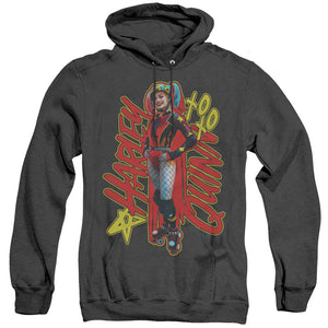 AN OFFCIALLY LICENSED BIRDS OF PREY HARLEYMANIA ADULT UNISEX HEATHER PULLOVER HOODIE BLACK