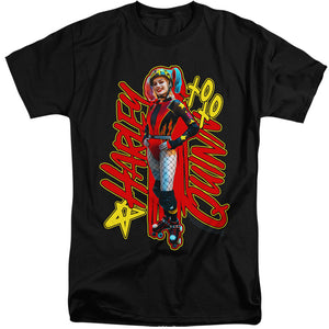 AN OFFCIALLY LICENSED BIRDS OF PREY HARLEYMANIA MEN'S TALL FIT T-SHIRT BLACK