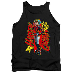 AN OFFCIALLY LICENSED BIRDS OF PREY HARLEYMANIA ADULT UNISEX TANK TOP BLACK