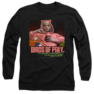 AN OFFCIALLY LICENSED BIRDS OF PREY LOVE STINKS MEN'S LONG SLEEVE T-SHIRT BLACK