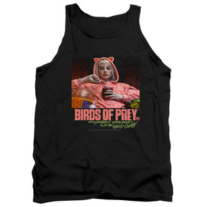AN OFFCIALLY LICENSED BIRDS OF PREY LOVE STINKS ADULT UNISEX TANK TOP BLACK