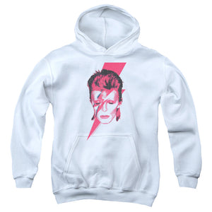 AN OFFCIALLY LICENSED DAVID BOWIE ALADDIN SANE YOUTH HOODIE WHITE