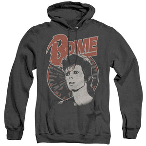 AN OFFCIALLY LICENSED DAVID BOWIE SPACE ODDITY ADULT UNISEX HEATHER PULLOVER HOODIE BLACK