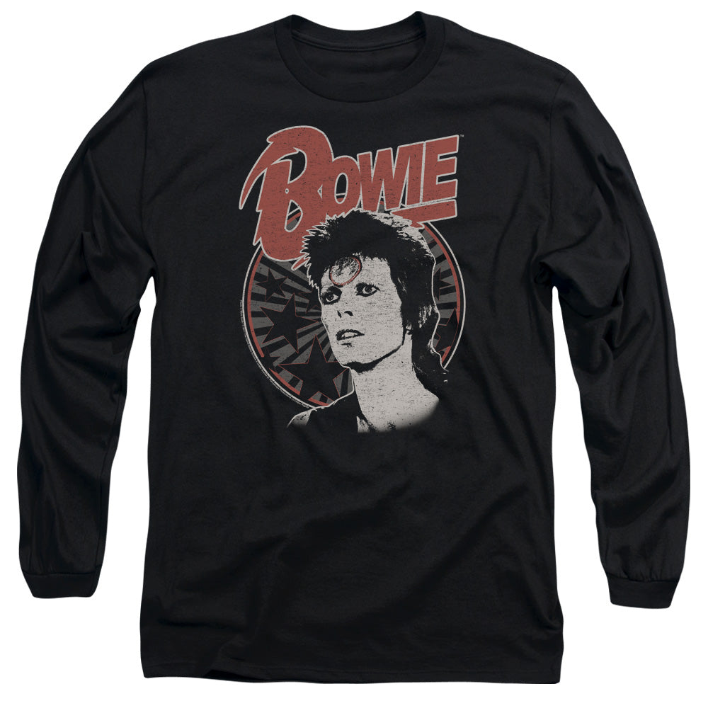 AN OFFCIALLY LICENSED DAVID BOWIE SPACE ODDITY MEN'S LONG SLEEVE T-SHIRT BLACK