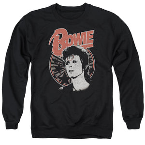 AN OFFCIALLY LICENSED DAVID BOWIE SPACE ODDITY ADULT UNISEX CREWNECK SWEATSHIRT BLACK