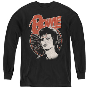AN OFFCIALLY LICENSED DAVID BOWIE SPACE ODDITY YOUTH LONG SLEEVE T-SHIRT BLACK