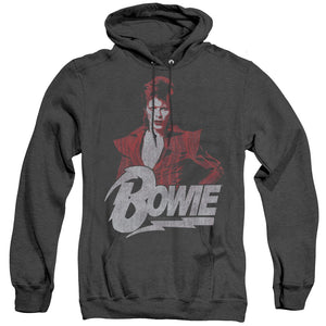 AN OFFCIALLY LICENSED DAVID BOWIE DIAMOND DAVID ADULT UNISEX HEATHER PULLOVER HOODIE BLACK