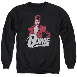 AN OFFCIALLY LICENSED DAVID BOWIE DIAMOND DAVID ADULT UNISEX CREWNECK SWEATSHIRT BLACK