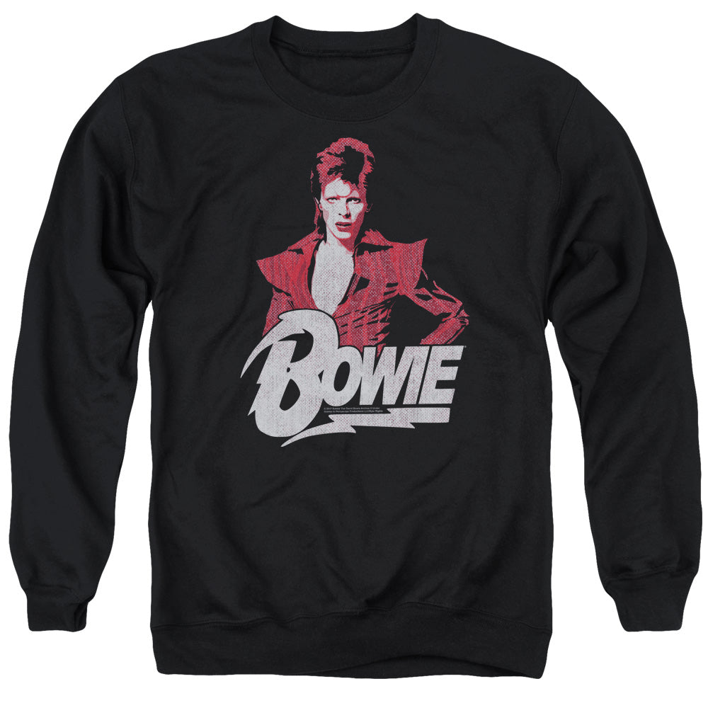 AN OFFCIALLY LICENSED DAVID BOWIE DIAMOND DAVID ADULT UNISEX CREWNECK SWEATSHIRT BLACK