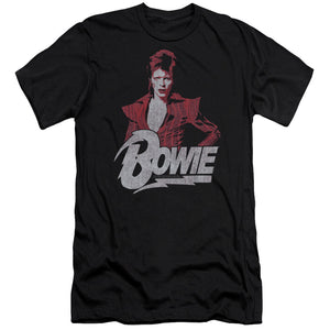 AN OFFCIALLY LICENSED DAVID BOWIE DIAMOND DAVID MEN'S PREMIUM SLIM FIT T-SHIRT BLACK