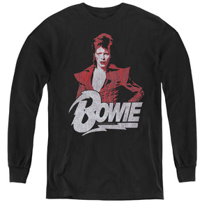 AN OFFCIALLY LICENSED DAVID BOWIE DIAMOND DAVID YOUTH LONG SLEEVE T-SHIRT BLACK