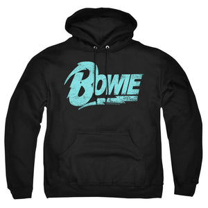 AN OFFCIALLY LICENSED DAVID BOWIE LOGO ADULT UNISEX PULLOVER HOODIE BLACK