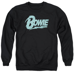 AN OFFCIALLY LICENSED DAVID BOWIE LOGO ADULT UNISEX CREWNECK SWEATSHIRT BLACK