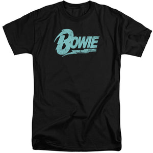 AN OFFCIALLY LICENSED DAVID BOWIE LOGO MEN'S TALL FIT T-SHIRT BLACK