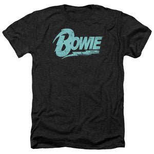 AN OFFCIALLY LICENSED DAVID BOWIE LOGO MEN'S HEATHER T-SHIRT CHARCOAL