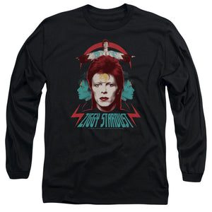AN OFFCIALLY LICENSED DAVID BOWIE ZIGGY HEADS MEN'S LONG SLEEVE T-SHIRT BLACK