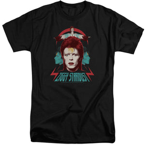 AN OFFCIALLY LICENSED DAVID BOWIE ZIGGY HEADS MEN'S TALL FIT T-SHIRT BLACK