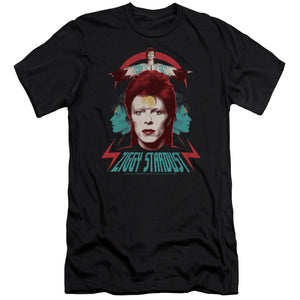 AN OFFCIALLY LICENSED DAVID BOWIE ZIGGY HEADS MEN'S PREMIUM SLIM FIT T-SHIRT BLACK