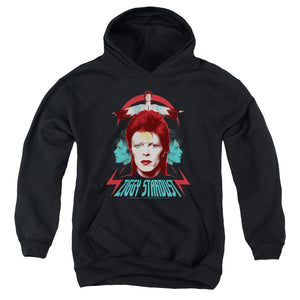 AN OFFCIALLY LICENSED DAVID BOWIE ZIGGY HEADS YOUTH HOODIE BLACK