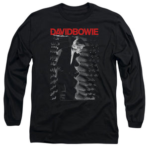 AN OFFCIALLY LICENSED DAVID BOWIE STATION TO STATION MEN'S LONG SLEEVE T-SHIRT BLACK