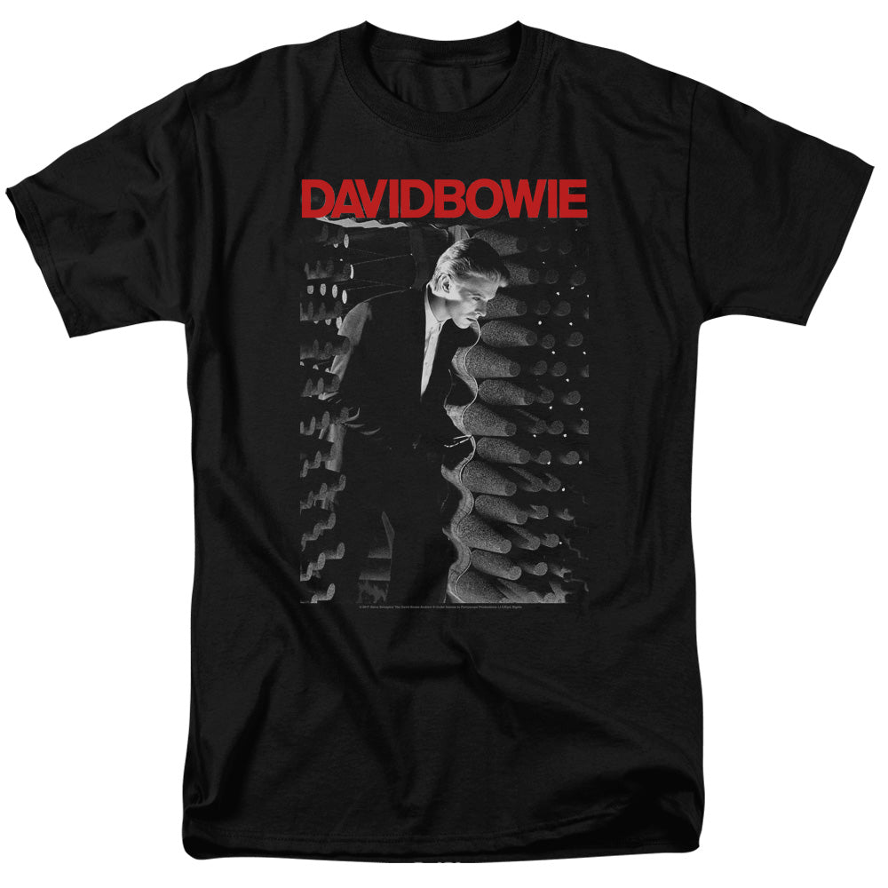 AN OFFCIALLY LICENSED DAVID BOWIE STATION TO STATION MEN'S REGULAR FIT T-SHIRT BLACK