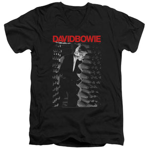 AN OFFCIALLY LICENSED DAVID BOWIE STATION TO STATION MEN'S V-NECK T-SHIRT BLACK