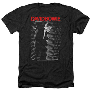 AN OFFCIALLY LICENSED DAVID BOWIE STATION TO STATION MEN'S HEATHER T-SHIRT CHARCOAL