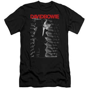 AN OFFCIALLY LICENSED DAVID BOWIE STATION TO STATION MEN'S PREMIUM SLIM FIT T-SHIRT BLACK