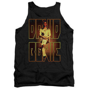 AN OFFCIALLY LICENSED DAVID BOWIE PERCHED ADULT UNISEX TANK TOP BLACK
