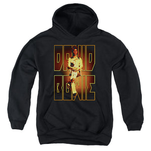 AN OFFCIALLY LICENSED DAVID BOWIE PERCHED YOUTH HOODIE BLACK