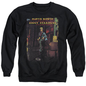 AN OFFCIALLY LICENSED DAVID BOWIE ZIGGY STARDUST ALBUM ADULT UNISEX CREWNECK SWEATSHIRT BLACK