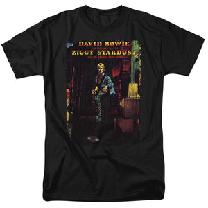 AN OFFCIALLY LICENSED DAVID BOWIE ZIGGY STARDUST ALBUM MEN'S REGULAR FIT T-SHIRT BLACK