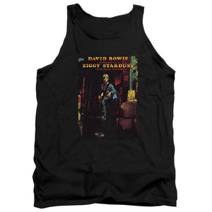 AN OFFCIALLY LICENSED DAVID BOWIE ZIGGY STARDUST ALBUM ADULT UNISEX TANK TOP BLACK