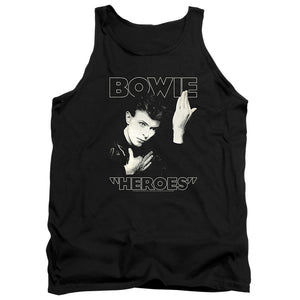 AN OFFCIALLY LICENSED DAVID BOWIE HEROES COVER ADULT UNISEX TANK TOP BLACK