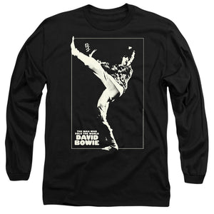 AN OFFCIALLY LICENSED DAVID BOWIE THE MAN COVER MEN'S LONG SLEEVE T-SHIRT BLACK