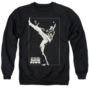 AN OFFCIALLY LICENSED DAVID BOWIE THE MAN COVER ADULT UNISEX CREWNECK SWEATSHIRT BLACK