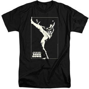 AN OFFCIALLY LICENSED DAVID BOWIE THE MAN COVER MEN'S TALL FIT T-SHIRT BLACK