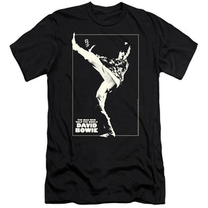 AN OFFCIALLY LICENSED DAVID BOWIE THE MAN COVER MEN'S PREMIUM SLIM FIT T-SHIRT BLACK