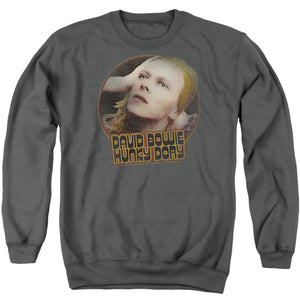 AN OFFCIALLY LICENSED DAVID BOWIE HUNKY DORY CIRCLE ADULT UNISEX CREWNECK SWEATSHIRT CHARCOAL