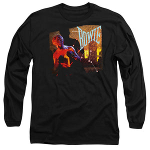 AN OFFCIALLY LICENSED DAVID BOWIE LETS DANCE MEN'S LONG SLEEVE T-SHIRT BLACK