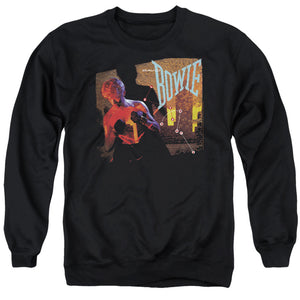 AN OFFCIALLY LICENSED DAVID BOWIE LETS DANCE ADULT UNISEX CREWNECK SWEATSHIRT BLACK