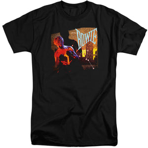 AN OFFCIALLY LICENSED DAVID BOWIE LETS DANCE MEN'S TALL FIT T-SHIRT BLACK