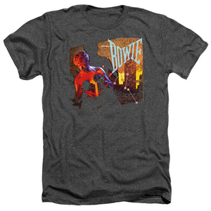 AN OFFCIALLY LICENSED DAVID BOWIE LETS DANCE MEN'S HEATHER T-SHIRT CHARCOAL