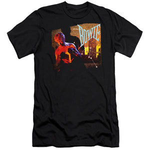 AN OFFCIALLY LICENSED DAVID BOWIE LETS DANCE MEN'S PREMIUM SLIM FIT T-SHIRT BLACK