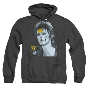 AN OFFCIALLY LICENSED DAVID BOWIE GOLDEN BOWIE ADULT UNISEX HEATHER PULLOVER HOODIE BLACK