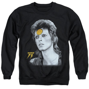 AN OFFCIALLY LICENSED DAVID BOWIE GOLDEN BOWIE ADULT UNISEX CREWNECK SWEATSHIRT BLACK